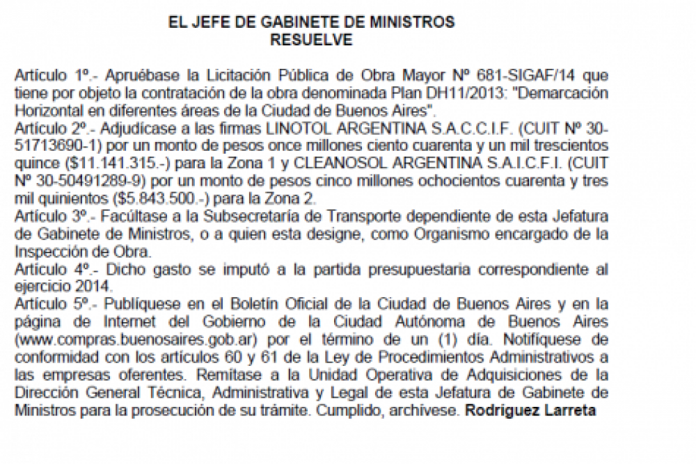 $17 millones para pintar cordones y sendas
