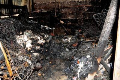 Hombre muri� calcinado al incendiarse un galp�n