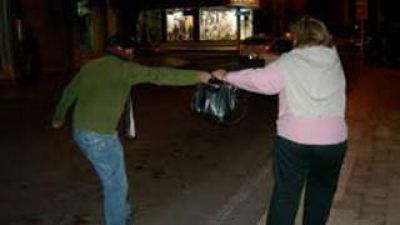 Motochorros armados le llevan la cartera a una mujer