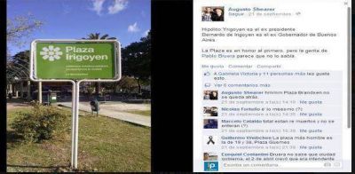 Otro papel�n de la gesti�n Bruera: Le cambiaron el nombre a plaza Yrigoyen