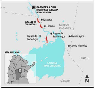 Preocupa el escaso nivel de agua que ingresa a Mar Chiquita por el r�o Dulce