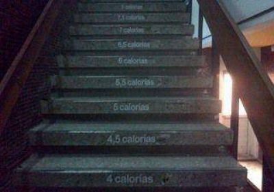 Escaleras de la UNLPam, con contador de calor�as