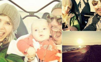Marcelo Tinelli, en la playa con Guillermina Vald�s y Lorenzo: 