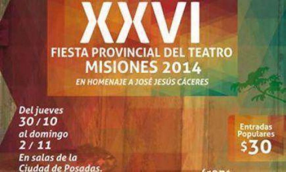 Este jueves comienza la Fiesta Provincial del Teatro