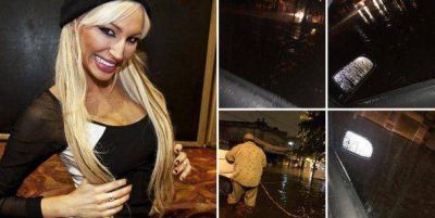 Vicky Xipolitakis, bajo el agua: se qued� varada con su auto en medio del temporal