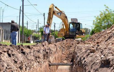 Comenz� la construcci�n del conducto pluvial sobre calle Necochea