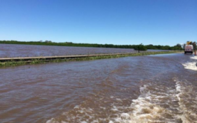 Inundaciones: Corte en Ruta 9 altura Lima por desborde del R�o Areco