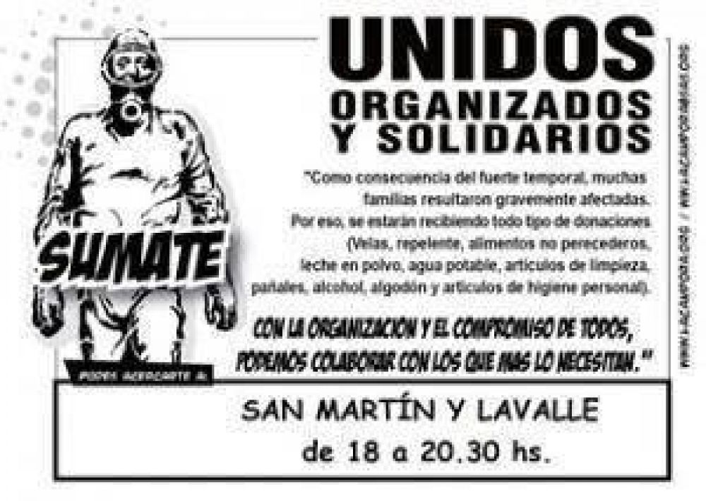 La C�mpora Azul contin�a recepcionando ayuda para los inundados