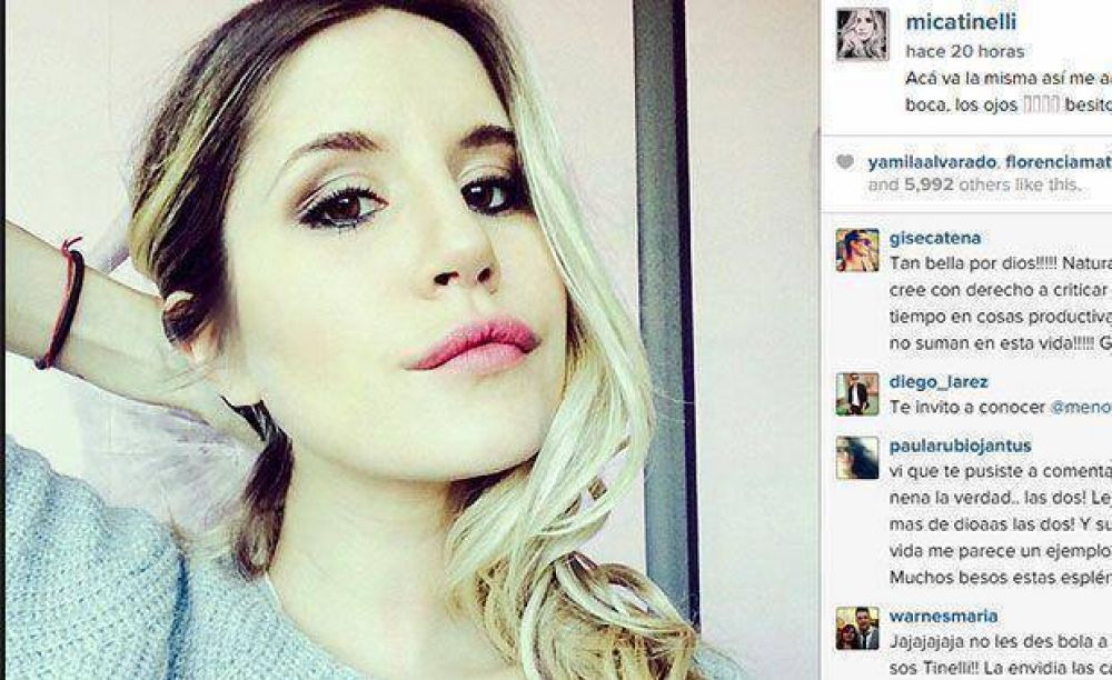Micaela Tinelli se cruz� con seguidores que la cuestionaron por una foto en Instagram