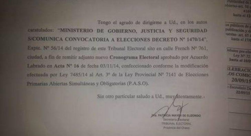 La Justicia Electoral corri� plazos, pero sin decreto: cautelar de la oposici�n