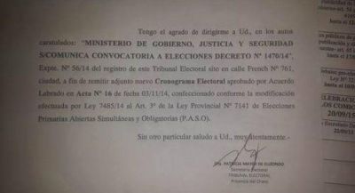 La Justicia Electoral corri� plazos, pero sin decreto: cautelar de la oposici�n