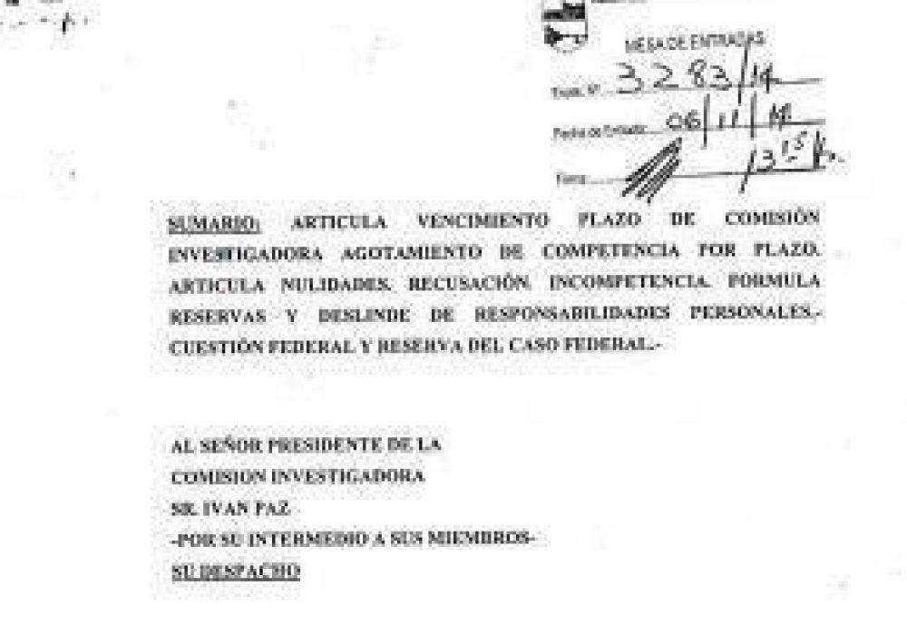 La Comisi�n Investigadora analiza el escrito en el que Guacone rechaza su validez