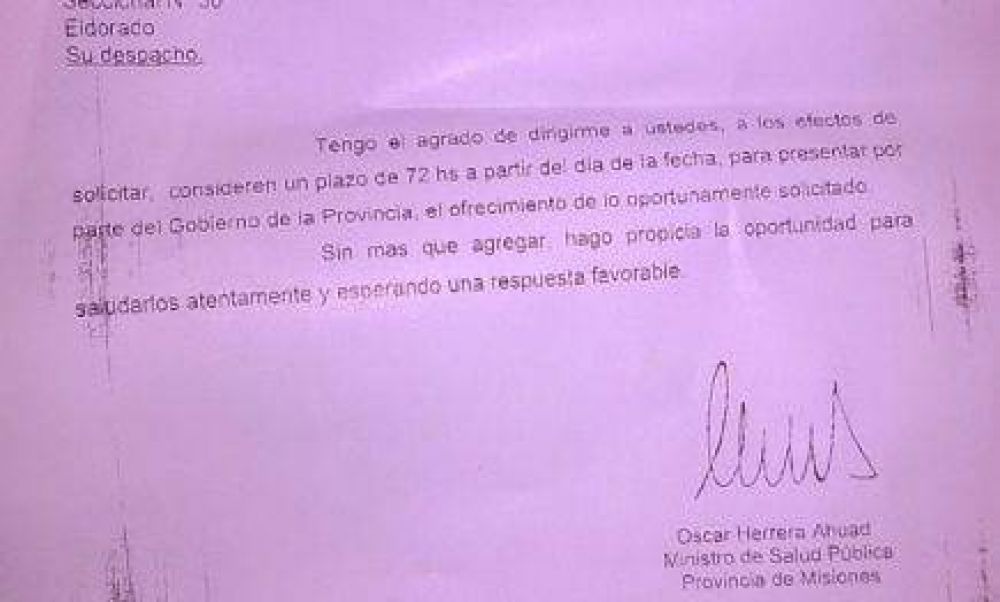 Los trabajadores de salud esperan respuesta dentro de las 72 horas