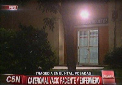 Tragedia en el Hospital Posadas: un paciente y un camillero cayeron al vac�o