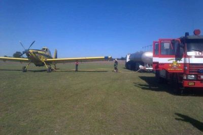Ayer trabajaron los tres aviones hidrantes