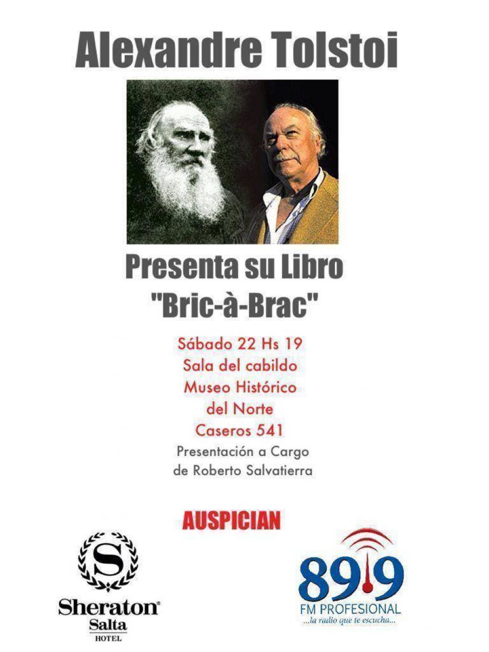 El bisnieto de Tolstoi presentar� en Salta su Libro Bric � Brac