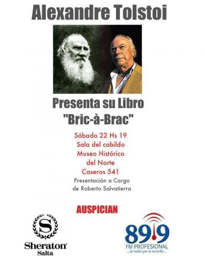 El bisnieto de Tolstoi presentar� en Salta su Libro Bric � Brac