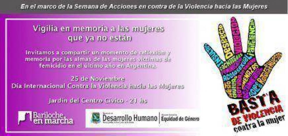 Realizar�n una vigilia por las v�ctimas de femicidio