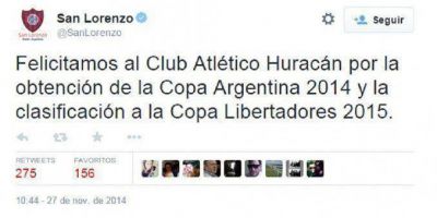 Devoluci�n de gentilezas: San Lorenzo felicit� a Hurac�n por el t�tulo