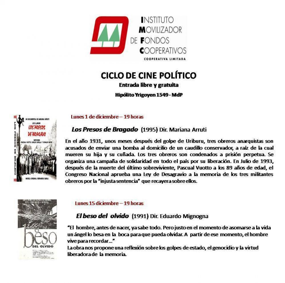 Desde el 1 de diciembre, Ciclo de Cine Pol�tico en el IMFC