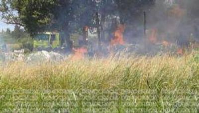 Incendio en un dep�sito de cartones y en un campo