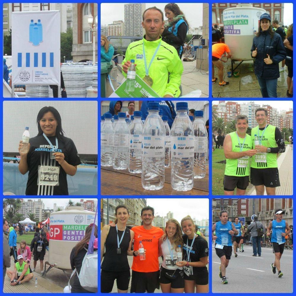 Obras Sanitarias colabor con la hidratacin de los corredores en el 25 Maratn Internacional de Mar del Plata