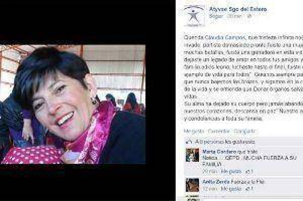 Falleci� Claudia Campos, la santiague�a que necesitaba un trasplante bipulmonar