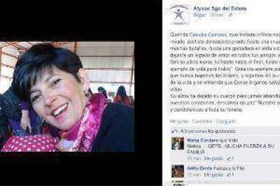 Falleci� Claudia Campos, la santiague�a que necesitaba un trasplante bipulmonar
