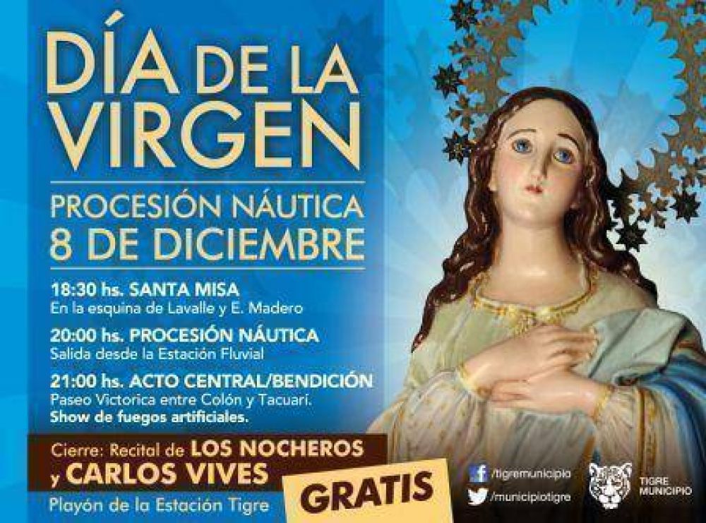 Tigre celebra el D�a de la Virgen con su tradicional Procesi�n N�utica 
