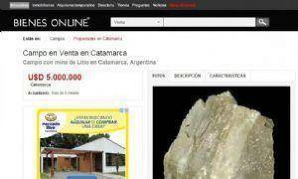 Sin controles, ofrecen por internet tierras ricas en litio