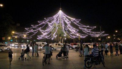 Con una multitud, Rosario encendi� su �rbol de Navidad