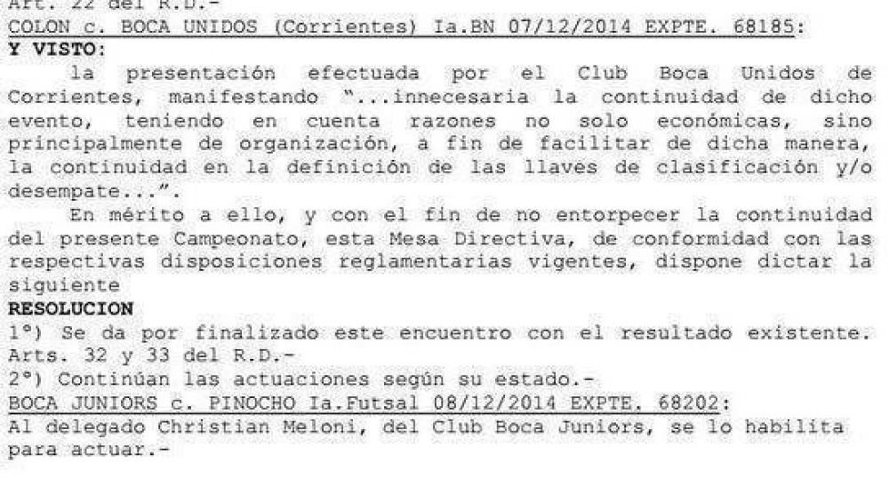 AFA le dio por ganado el partido a Col�n