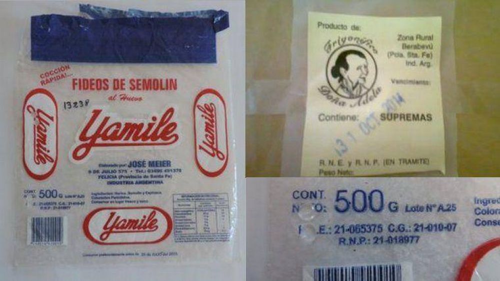 Proh�ben y decomisan marcas de fideos y supremas
