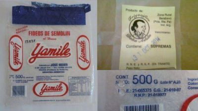 Proh�ben y decomisan marcas de fideos y supremas