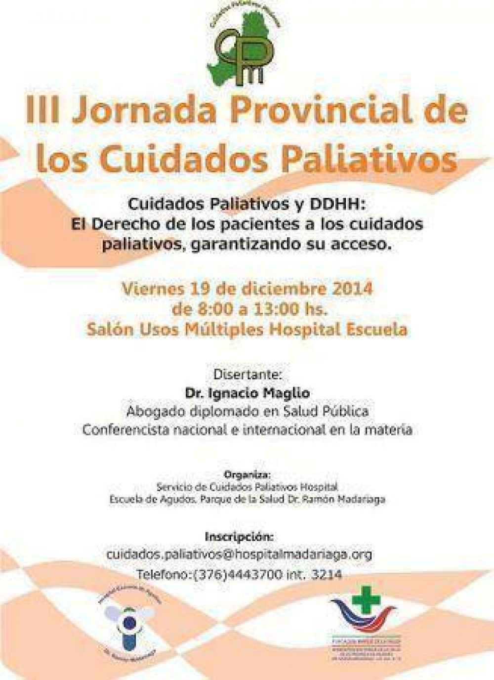 Realizar�n la III Jornada Provincial de los Cuidados Paliativos