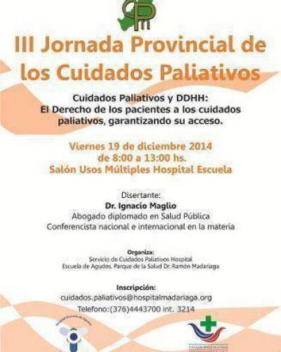 Realizar�n la III Jornada Provincial de los Cuidados Paliativos