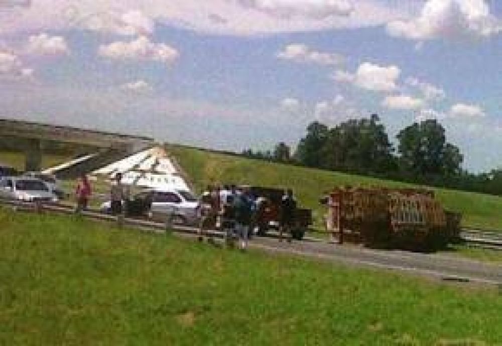 Triple choque en Ruta 9