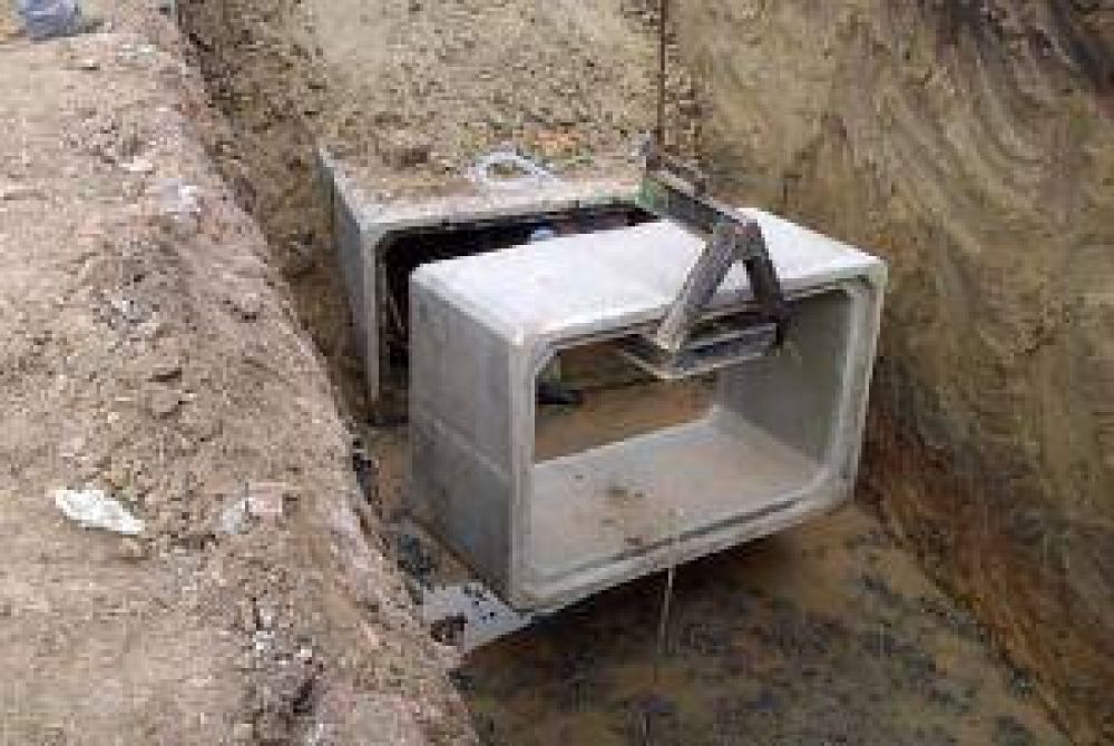 Construyen el tramo final del conducto pluvial de Vernet