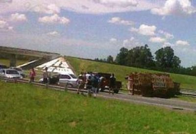 Triple choque en Ruta 9, altura Baradero