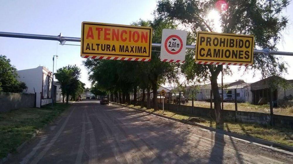 Colocaron un limitador de altura