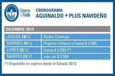 Desde el jueves 18 el Municipio capitalino paga aguinaldo m�s plus navide�o