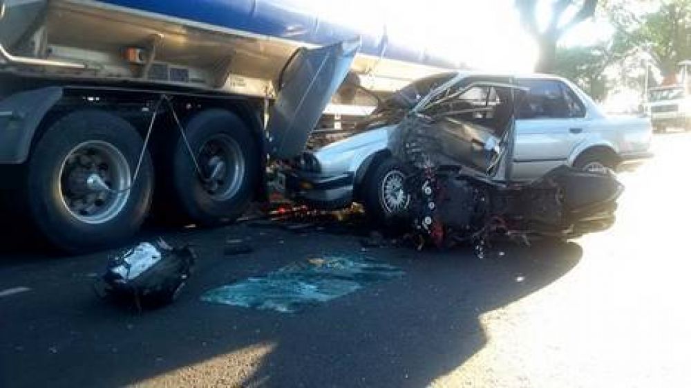 Choque y vuelco frente al Parque Las Heras: cuatro heridos