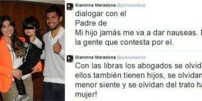 Gianinna Maradona reclama que el Kun Ag�ero no le habla y manda a su abogado, que la maltrata