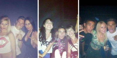 Racing Campe�n: El festejo de los jugadores en un boliche rodeados de botineras