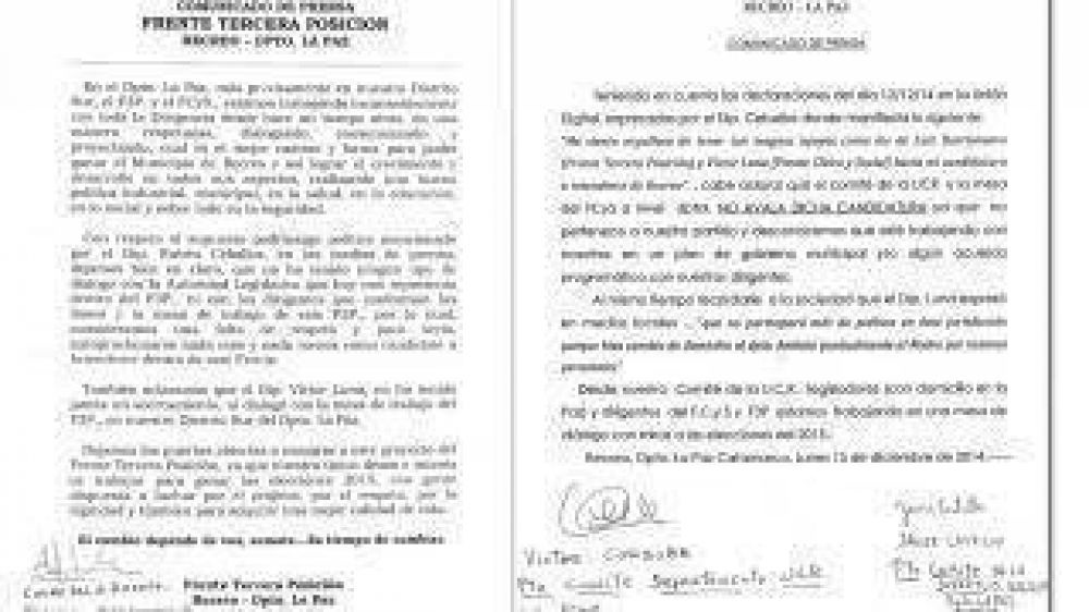 El FCyS y el F3P afirman que no avalan la candidatura a intendente de Rubn Ceballos en la ciudad de Recreo
