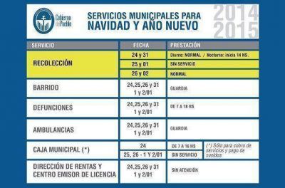 Capital: servicios municipales para las fiestas de fin de a�o y feriados venideros