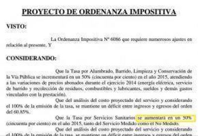 Ejecutivo present� Ordenanzas Fiscal e Impositiva