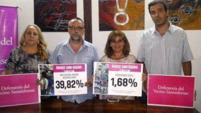 La inflaci�n anual acumulada de 2014 en San Isidro fue del 39,82% 