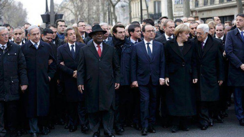 L�deres mundiales y cientos de miles de franceses marchan contra el terrorismo en Par�s