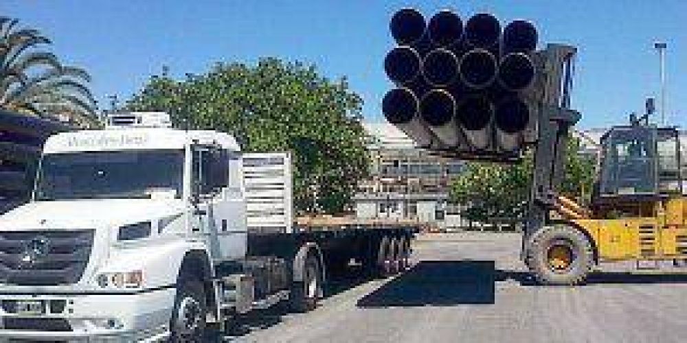 Gasoducto: llegan los ca�os para la obra